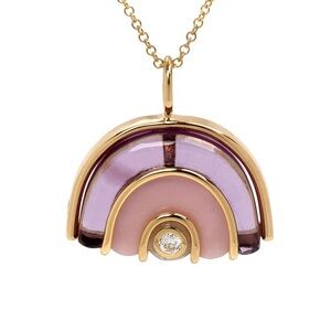 Brent Neale look-alike Small Marianne Gemstone Gold Plated Pendant